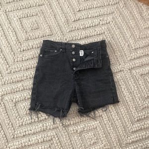Black high waist jean shorts, they are super comfortable around waist.
